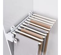 Cintres à Pantalons coulissants, 10/22 Bras, Cintre Extensible, Rail de Guidage à Trois Sections à Double rangée, Tringle de Valet de Placard pour côté/Dessus de Pender,White-31.5x46.2cm/12.4x18.1in