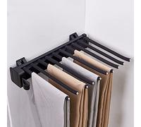 Cintres à Pantalons coulissants, 10/22 Bras, Cintre Extensible, Rail de Guidage à Trois Sections à Double rangée, Tringle de Valet de Placard pour côté/Dessus de Pender,Black-31.5x46.2cm/12.4x18.1in
