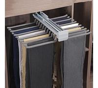 Cintres à pantalons coulissants, montage par le haut, cintres extensibles à double rangée, tringle de valet de placard, bras 11/22, pour écharpes, gris clair - 58,8 x 4,Light Grey-58.8x46cm/23x18in