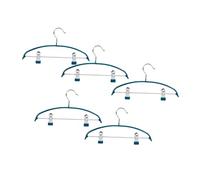 Cintres à Vêtements à Pince 5 Pièces PVC Acier Vert Antidérapants | Penderie Semi-Circulaire, Support Pivotant Antirouille, Gain de Place pour Adultes, Bras et Chaussettes