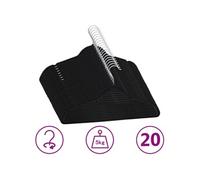 vidaXL Cintres antidérapants Velours Noir – Crochet rotatif 360° – 20 pièces