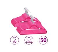 vidaXL Cintres antidérapants 50 pcs Rose Velours Rose