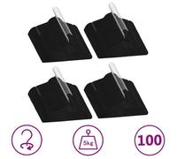 Cintres antidérapants - vidaXL - 100 pcs - Noir - Velours - 360 degrés rotatif