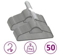 50x Cintres Antidérapants Porte-vêtements Cintres à Vêtements Rangement Organisateur Crochet Rotatif à 360 Degrés Gris Velours