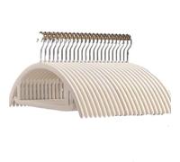 Cintres Cintre en Peluche Semi-Circulaire Anti-épaule, antidérapant, sans Couture, for la Maison(Off White 10pcs)