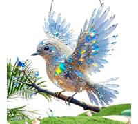Cintres de fenêtre en verre teinté d'oiseaux - Attrape-soleil plat en acrylique 2D | Oiseau en verre Hummingbird | Cintres de fenêtre brillants en cristal décor à la maison pour femmes amoureux des