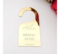 Cintres de porte de mariage personnalisés, panneau de porte à suspendre pour suite de mariée, décoration en acrylique (doré)