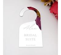 Cintres de porte de mariage personnalisés, panneau de porte à suspendre pour suite de mariée, décoration en acrylique (argent)