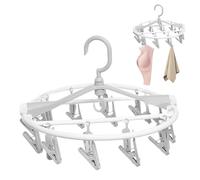 Cintres De Séchage Pour Le Linge - Support Rond À 20 Clips, Cintre Pliable Portable, Organisateur Peu Encombrant | Sèche-chaussettes Compact Pour Salle De Bain, Balcon, Placard, Patio, Dortoir, Voyage