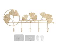 Cintres Décoratifs Plaqué Or Ginkgo Feuille - Crochets Muraux Métalliques - Porte-Serviettes Sur Porte - Stickers Muraux
