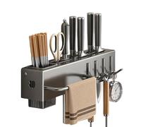 Cintres D'ustensile - Rack D'ustensiles De Cuisine | Copteur De Braquage En Carbone En Acier En Acier | Porte-ustensiil Mural | Ustensiil Suspendu La Barre De Barre | Organisateur De Couverts Pour Cui