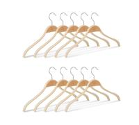 Relaxdays Cintres en Bois, Set de 30, lamelles antidérapantes, Crochet Rotatif 360°, Solide, Chemises, 42 cm, Nature