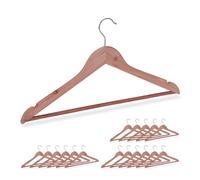Relaxdays Cintre en Bois de cèdre, Lot de 18, Traverse Pantalon, encoches, élégant, Anti Mites, L:44 cm, Nature