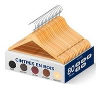 Cintres en Bois - SereneLife - Antidérapant - Lot de 80 - Naurel