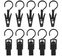 Cintres en Plastique avec Pince 20Pcs Crochet a Accrocher Les Bottes Agrafes de Rideau en Métal de Crochet Noir pour des Chaussures Chaussettes Rideau Bottes Serviette Cintres