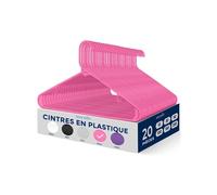 Cintres en Plastique - SereneLife - Antidérapants - Lot de 20 - Rose