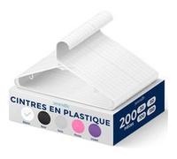 Serenlife Cintres - Cintres en Plastique - Porte-vêtements Gain de Place Durables - Antidérapant - 2 Crochets Intégrés - Méga Pack - 200 Pièces - Blanc