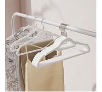 Cintres en Velours - Antiglisse - Barre à Cravate - Gain de Place - Blanc Nuage - Lot de 50