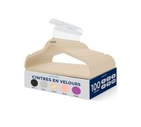Cintres en velours - SereneLife - Antidérapants - Lot de 100 - Ivoire