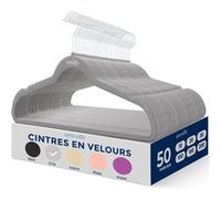 SereneLife Cintres - Cintres en Velours Antidérapants - Porte-Vêtement Fins et Robustes - avec Crochet en Métal Pivotant à 360° - Supportant jusqu'à 4,5 kg pour Vestes, Pantalons et Robes - Lot de 50