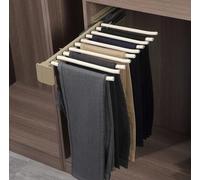 Cintres extensibles en acier inoxydable pour pantalons - Gain de place - 10 bras - Couleur crème - 46 cm