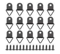 Cintres for cadre Photo en métal avec vis, crochet de suspension for Photo, anneau triangulaire, montage mural, affichage des ongles attachés, décor de peinture, 50 pièces/ensemble pour Photos(Black)