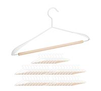 Cintres lot de 50 bois et métal cintres de garde robe suspension vêtements blanc