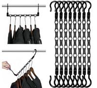 Cintres Magiques,8 Gain de Place Crochet,Cintre Multifonctionnel Vertical & Horizontal,Organiseur Penderie t Pivotant à 360° Gagner 3 Fois Plus de Place Rangment cintres pour vêtements,Sacs,Noir