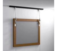 Cintres Moulage Rail D'image, Système Suspension D'image Avec Rails Muraux | Crochets Et Fils Réglables Rail D'images, Ensemble Crochets Pour Photographies/dessins(5.5ft(168cm)rail,9.8'/3.0m Cord)