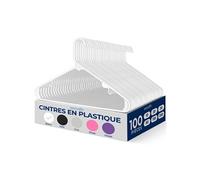 Cintres Plastique Blanc - Serenelife - Lot de 100