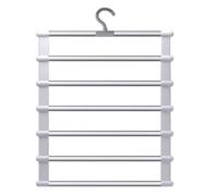 Cintres pour Adultes, 3 Pièces, Cintres en Acier Inoxydable, Cintres pour Pantalons, Porte-Pantalons, Organisateur De Rangement pour Garde-Robe, Armoires, Porte,6 Layers-3pcs