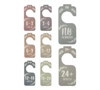 Cintres pour bébé avec séparateurs de taille, séparateurs de placard pour bébé - ensemble de séparation de garde-robe en bois pour bébé, 8 pièces,Séparateurs de cintres de rangement pour vêtement