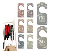 Cintres pour bébé avec séparateurs de taille, séparateurs de placard pour bébé | Ensemble d'organisateurs de vêtements en bois pour bébé, 8 pièces, séparateurs de garde-robe - Fournitures pour bébés,