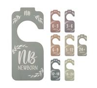 Cintres pour bébé avec séparateurs de taille, séparateurs de placard pour bébé, Organisateur mignon de placard de pépinière en bois - Séparateurs de cintres de rangement pour vêtements de chambre