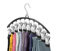 Cintres pour pantalons pour placard, cintres avec clips revêtus de caoutchouc, 96,5 x 48,3 x 3,8 cm, économie d'espace, présentoir pour jupe, placard pour porte, étendoir, les pantalons
