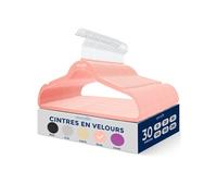 SereneLife Cintres velours – Antidérapants, crochet pivotant métal 360° – Lot de 30 Rose