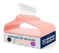 SereneLife Cintres velours – Antidérapants, crochet pivotant métal 360° – Lot de 30 Rose