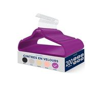 Cintres - SereneLife - Velours - Antidérapants - Lot de 200 - Mauve