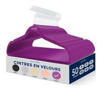 Cintres - SereneLife - Velours - Antidérapants - Lot de 50 - Mauve