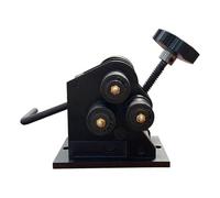 Cintreuse à rouleaux manuelle, outil de cintrage d'anneaux à manivelle avec poignée de 28 cm, capacité pour acier rond de 6,5 mm, écartement des rouleaux réglable