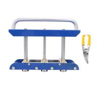 Cintreuse de chants à trois postes, machine à rouler les chants de tôle robuste de qualité supérieure pour panneaux de toiture, acier, aluminium, cuivre, calibre 29 à 22, 5/8 à 4 (Bleu)