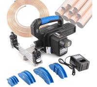 Cintreuse de tubes électrique sans fil, kit hydraulique 50 W pour cintrage de tuyaux en cuivre, comprend moule et batterie au lithium 2,0 Ah, idéale pour la réparation de canalisations