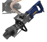 Cintreuse électrique hydraulique 900 W barres darmature (4-16 mm, angle de cintrage 0-130°) avec boulon de positionnement barres darmature rondes et plates en acier (bleu).