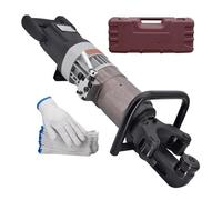 Cintreuse électrique hydraulique de barres d'armature 1200 W - Cintreuse manuelle en métal pour acier et cuivre, angle de 35 à 90 degrés, vitesse de pliage 5 à 7 s, gants inclus