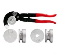 Cintreuse manuelle 4 en 1 avec têtes interchangeables pour tuyaux en cuivre, aluminium et acier, convient pour plier des tuyaux de 4 à 10 mm de diamètre dans les applications CVC (poignée rouge)
