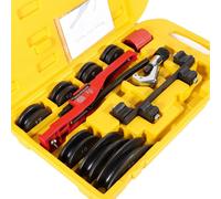 Cintreuse manuelle pour tubes, angle de cintrage 0-90°, 7 formes, boîte à outils compacte, jaune