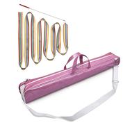 Cintrio - Sac pour bâton de tournoiement avec bandoulière - Étui Scintillant Rose pâle pour bâtons de Majorette et de Danse de Fanfare - Complet avec Ruban de Danse Arc-en-Ciel