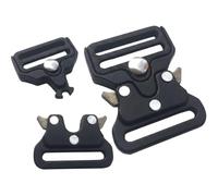 CINTURONTOP Boucle tactique militaire en métal type Cobra - Fermeture rapide à double libération noire pour ceinture, alliage de zinc résistant, Airsoft, randonnée et camping, 40 mm (largeur), 40 mm