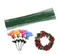 Cinvo Lot de 100 fils de fil à tige en papier floral de calibre 22 pour arrangements floraux, loisirs créatifs, bouquets (vert foncé)