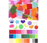 Cinvo Lot de 3 600 carrés de papier de soie 3,0 x 3 cm arc-en-ciel pour loisirs créatifs, projets de bricolag activités en salle de t plus encore - 30 couleurs assorties